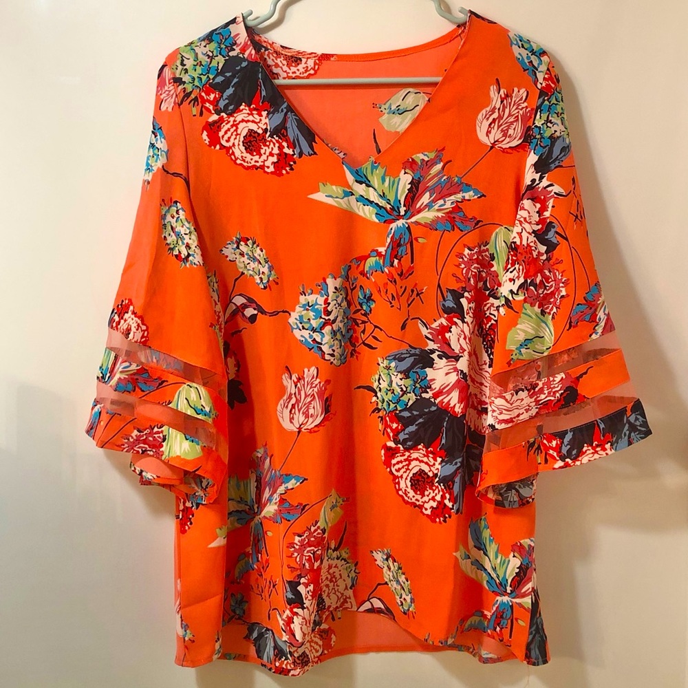 Brand: Amazon, Size: Large, Color: Floral Print Salmon